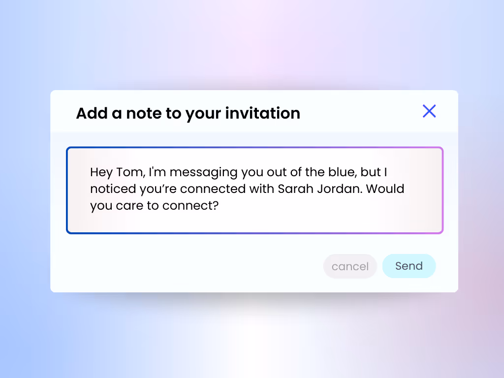 Connection request template to use if you want to ask for an introduction
