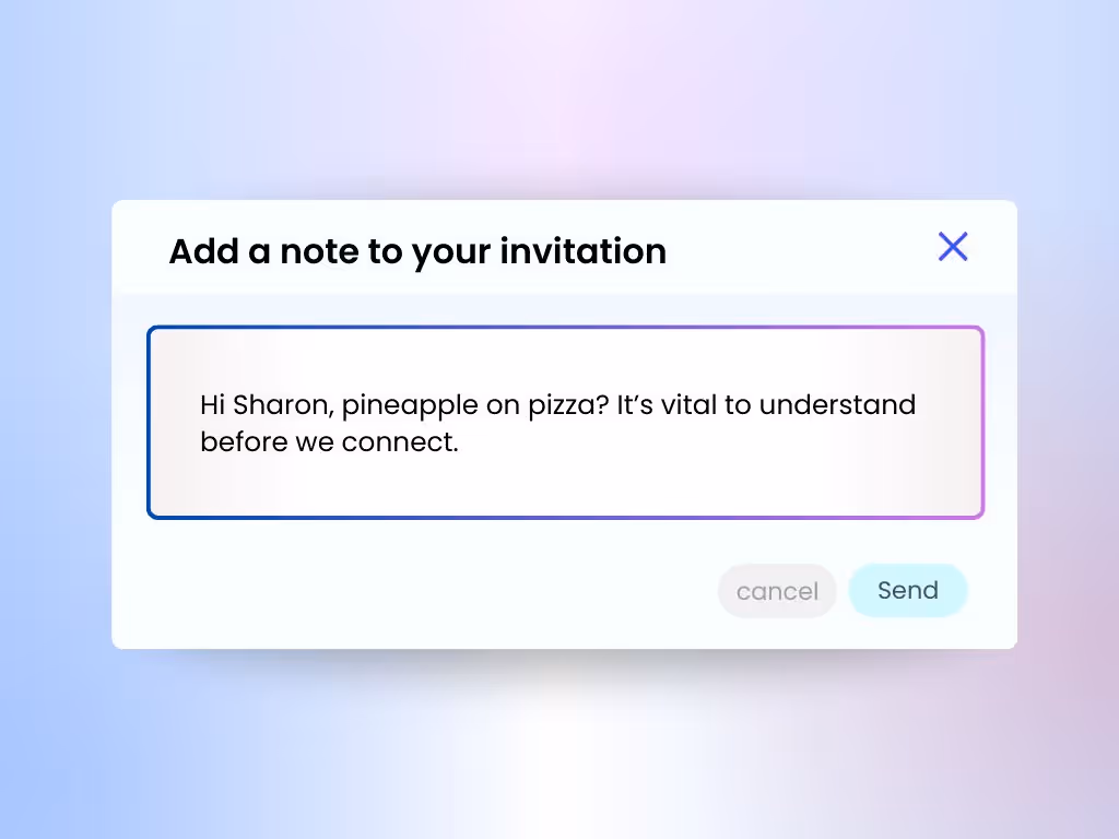Connection request template to use if you want to pattern disruption