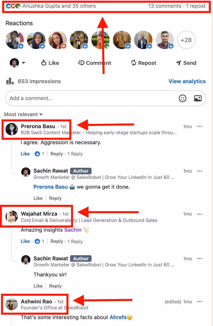 First degree connections impact on LinkedIn engagement