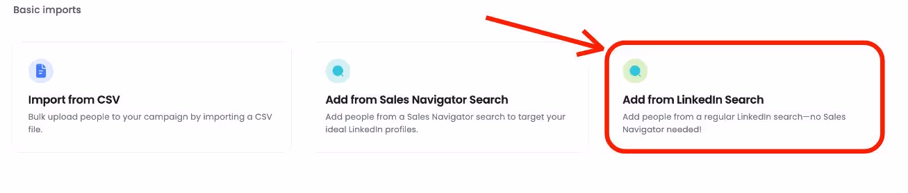 Add prospects options SalesRobot