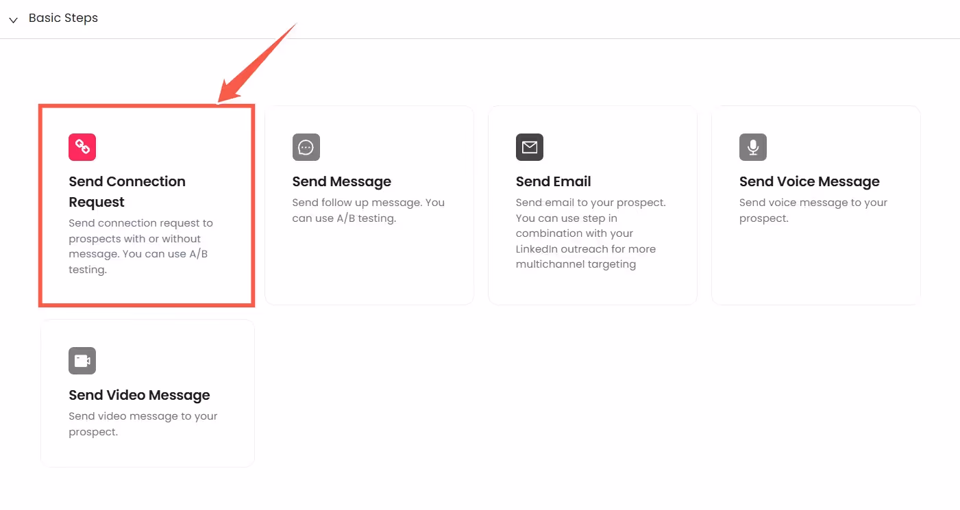 Basic steps to add to your message sequence