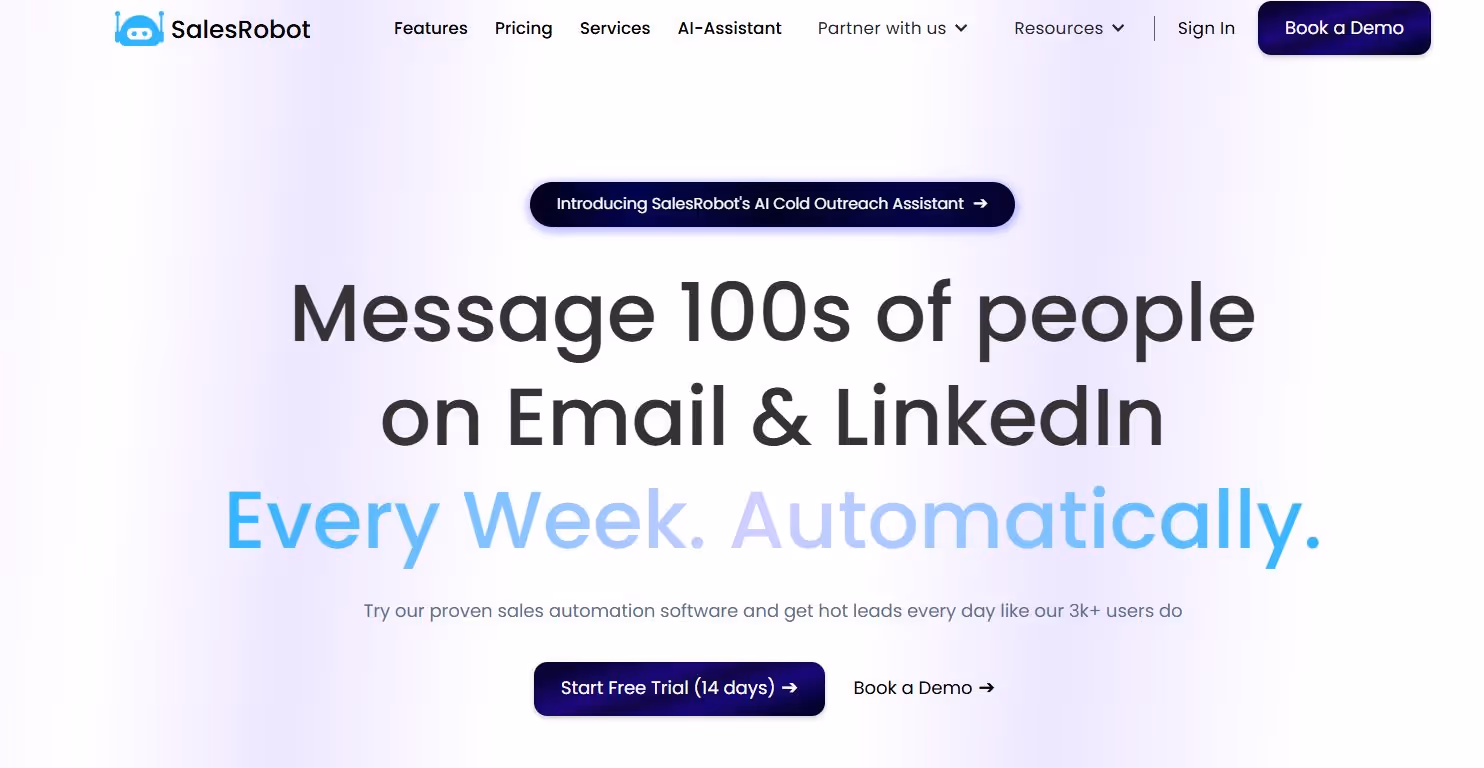 SalesRobot homepage