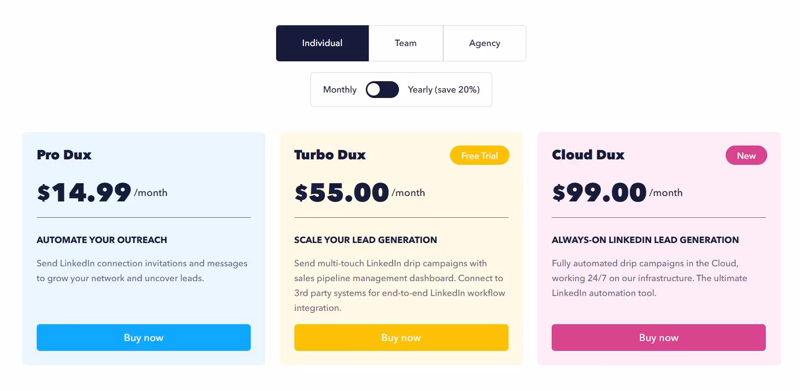 Dux-soup pricing plans
