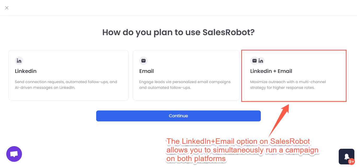 salesrobot Linkedin+email campaign