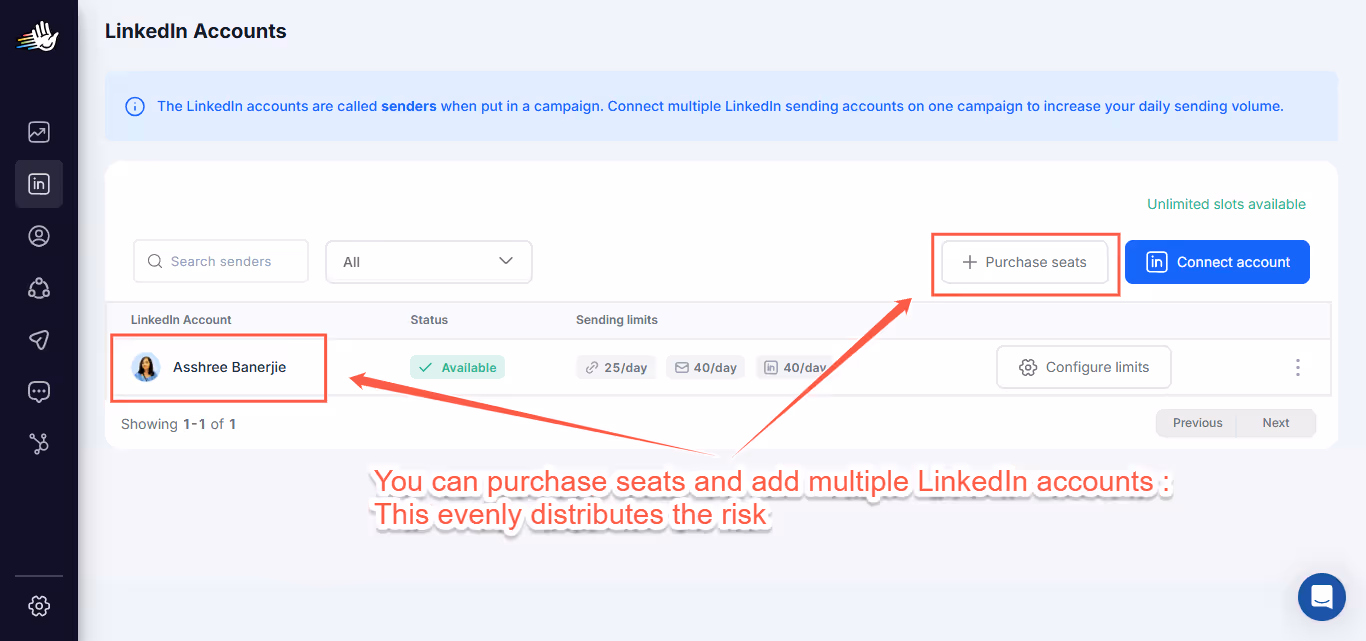linkedin accounts on heyreach