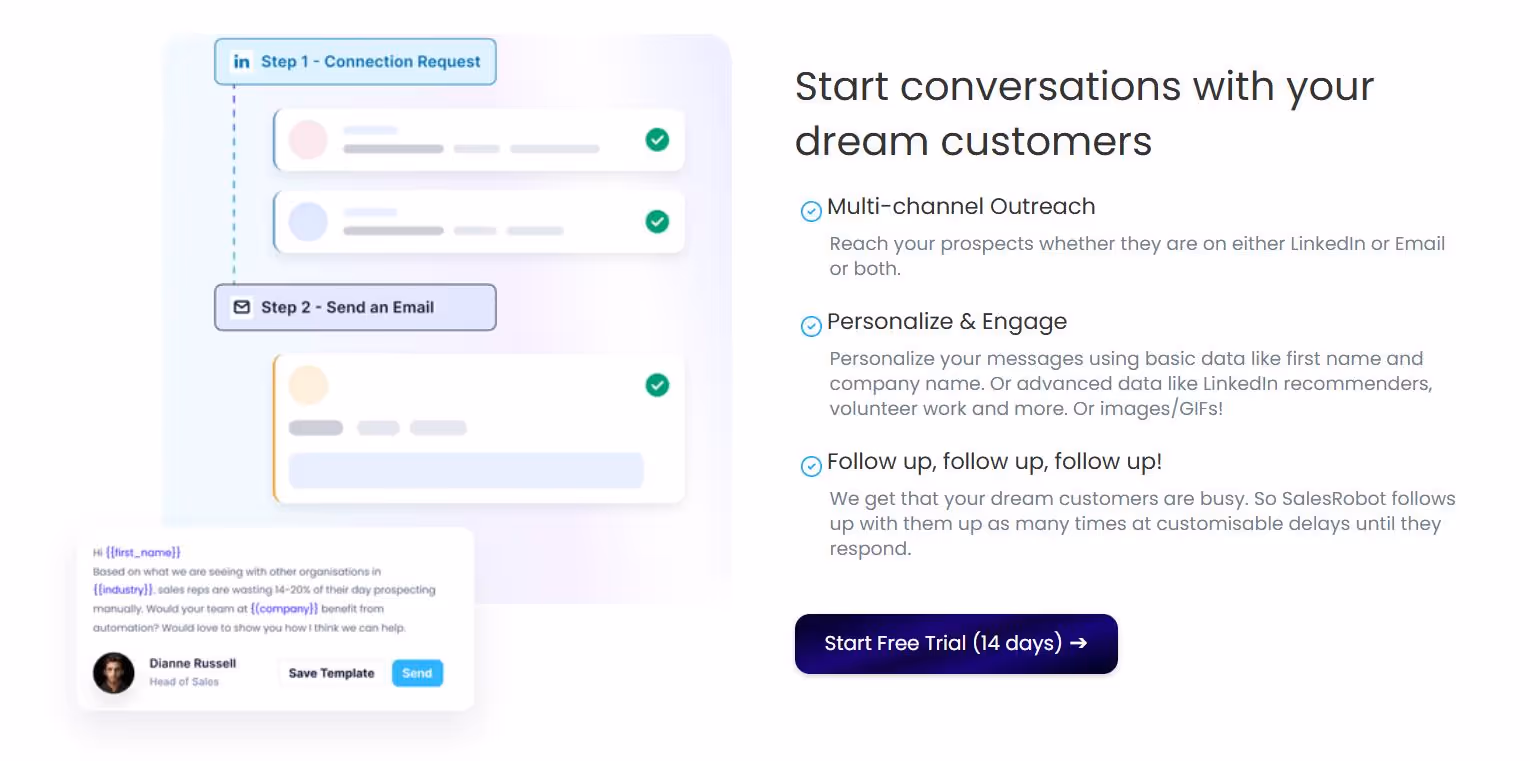 Sales automation software that helps you start conversations with dream customers.