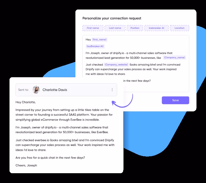 Example of a personalized connection request on LinkedIn.