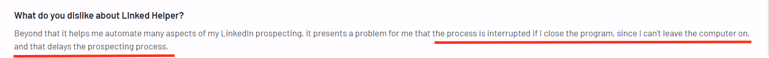 Five star review of LinkedIn Helper: What I dislike about LinkedIn Helper