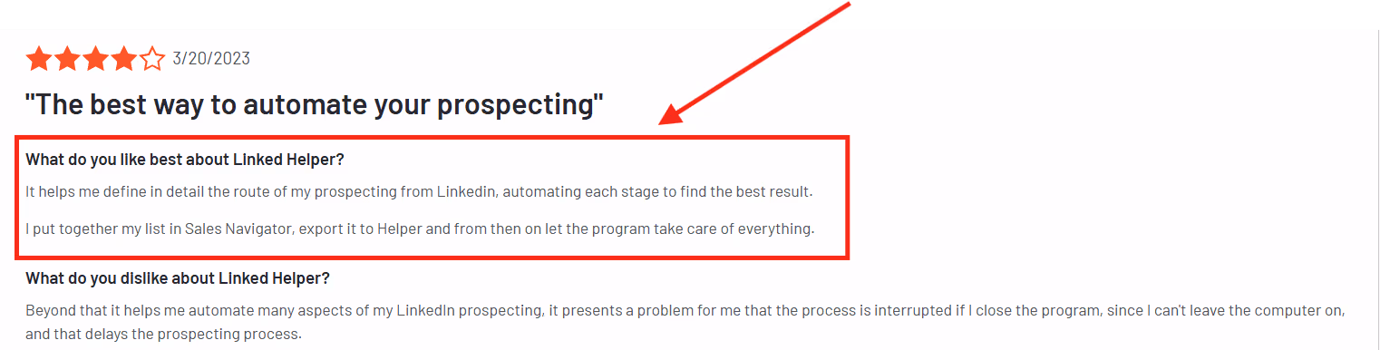 Five star review of LinkedIn Helper: The best way to automate your prospecting