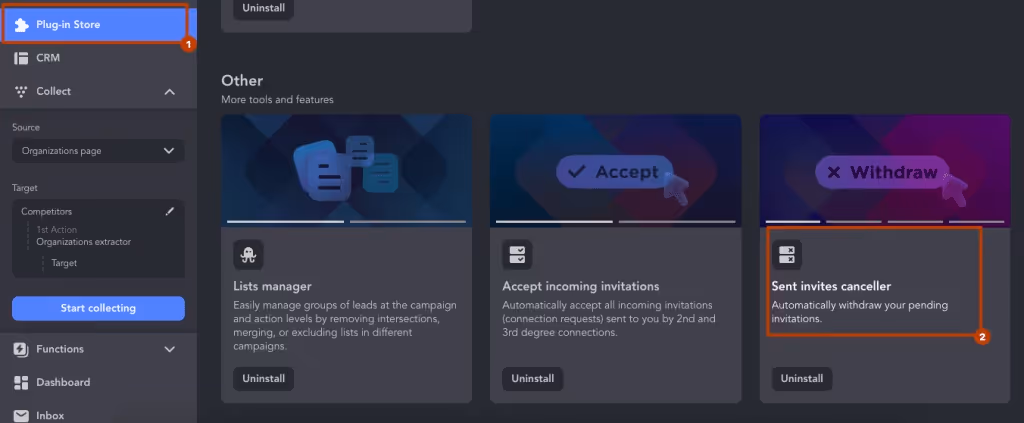 Sent invites canceller plugin.