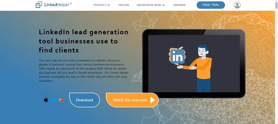 The PhantomBuster homepage with the prominent text 'A new era of lead generation' and an email input field.