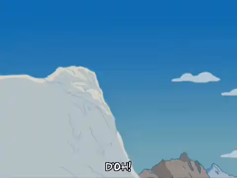 Homer Simpson rolling down a hill 