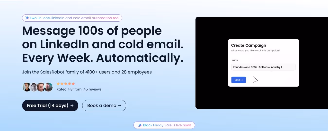 A webpage for an automation tool displaying