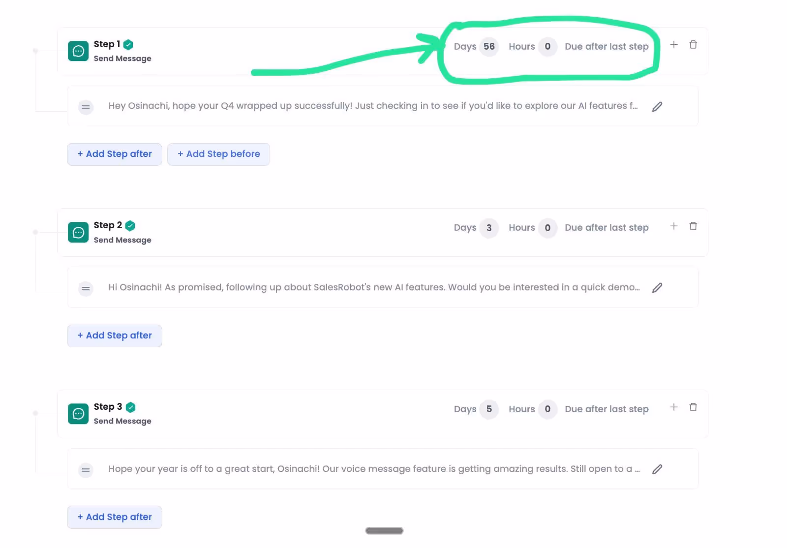 AI scheduling the sequence as per conversation