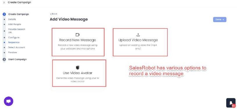 Video messages in SalesRobot