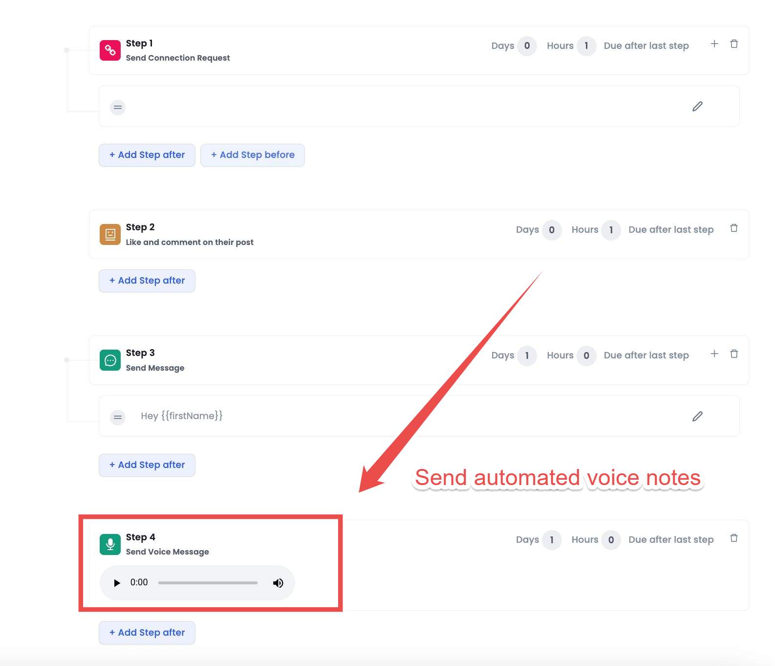 send automated voice notes