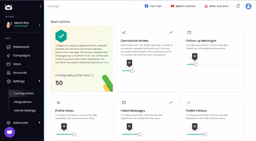 SalesRobot configurations