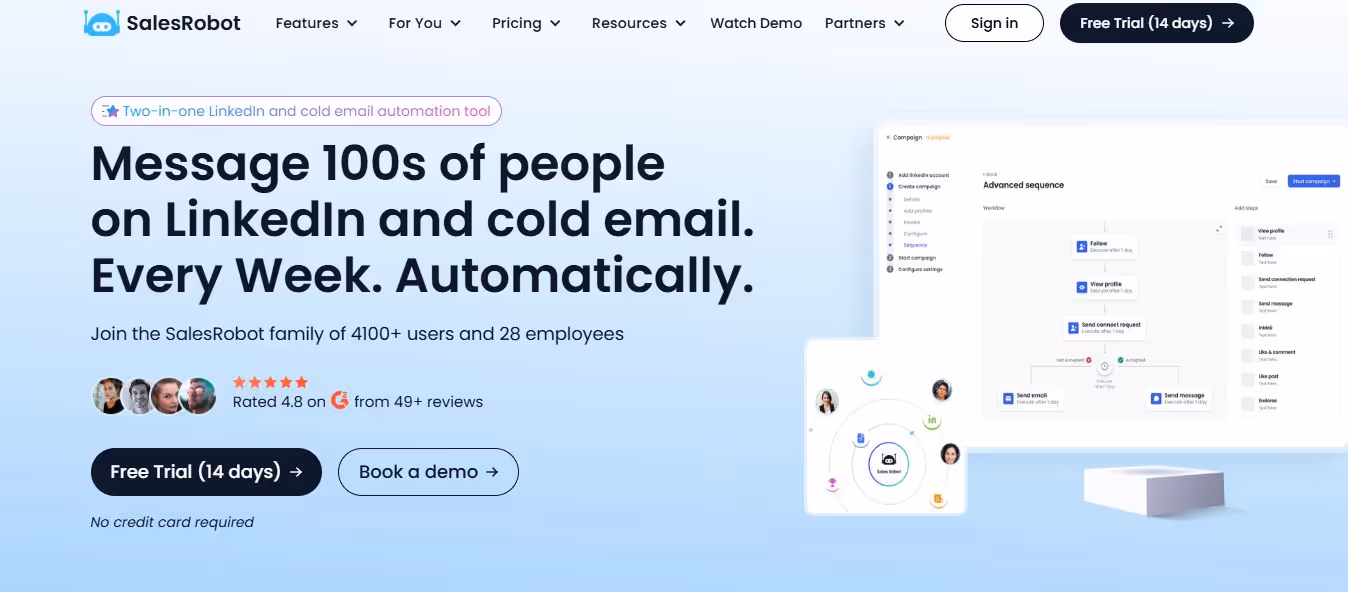 SalesRobot homepage