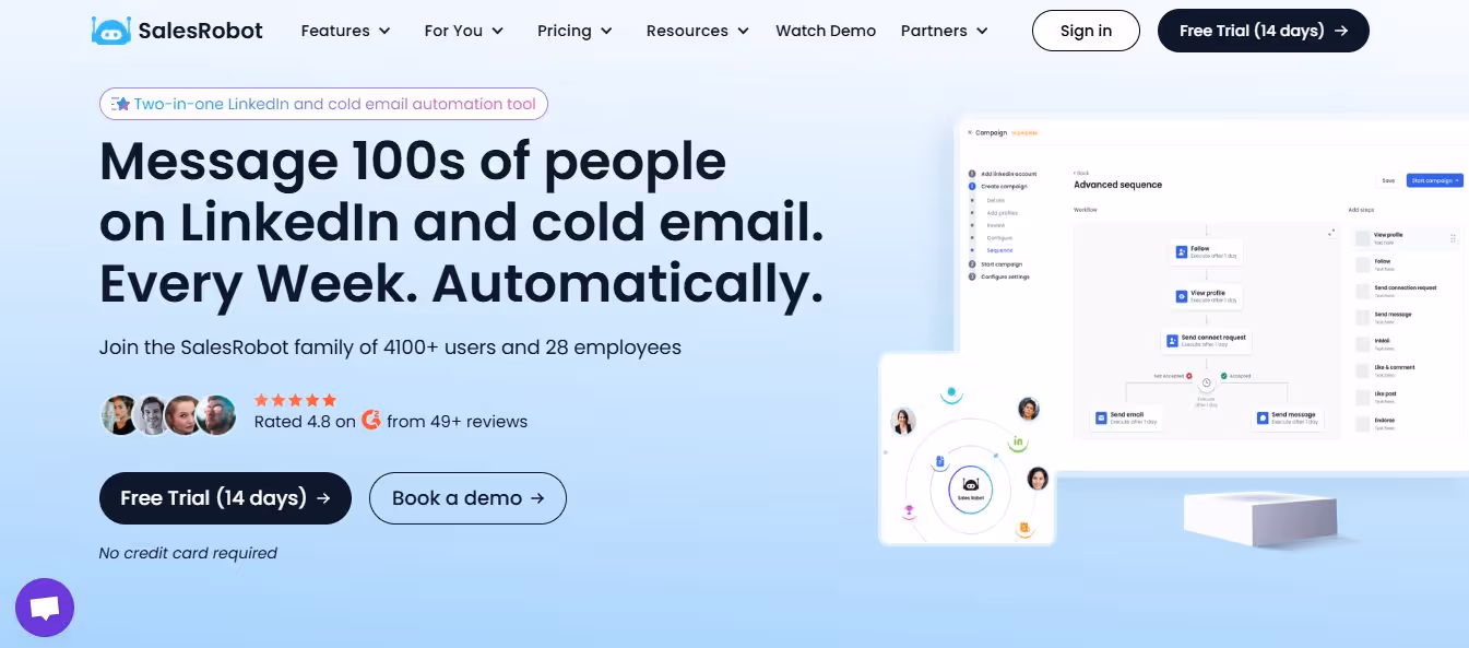 SalesRobot homepage