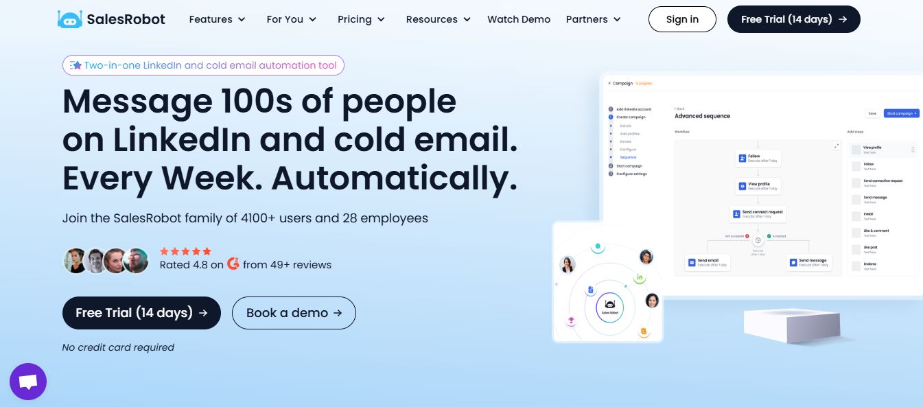 SalesRobot homepage
