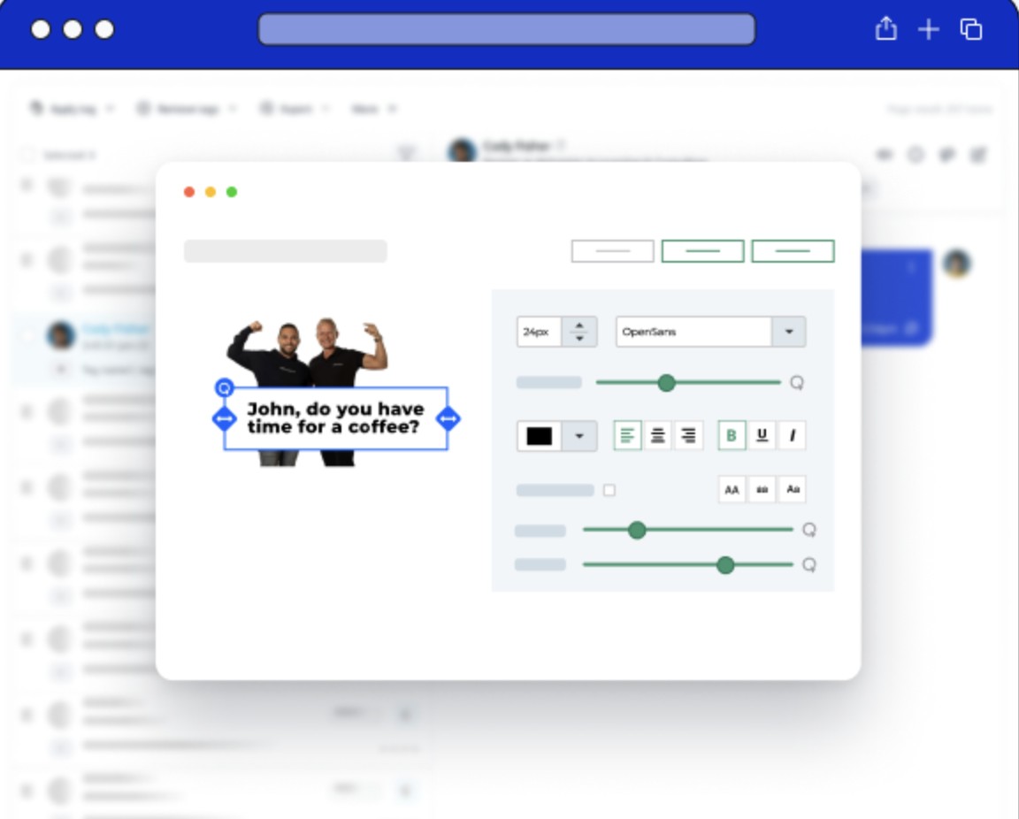 Screenshot of SalesRobot's message customization interface.