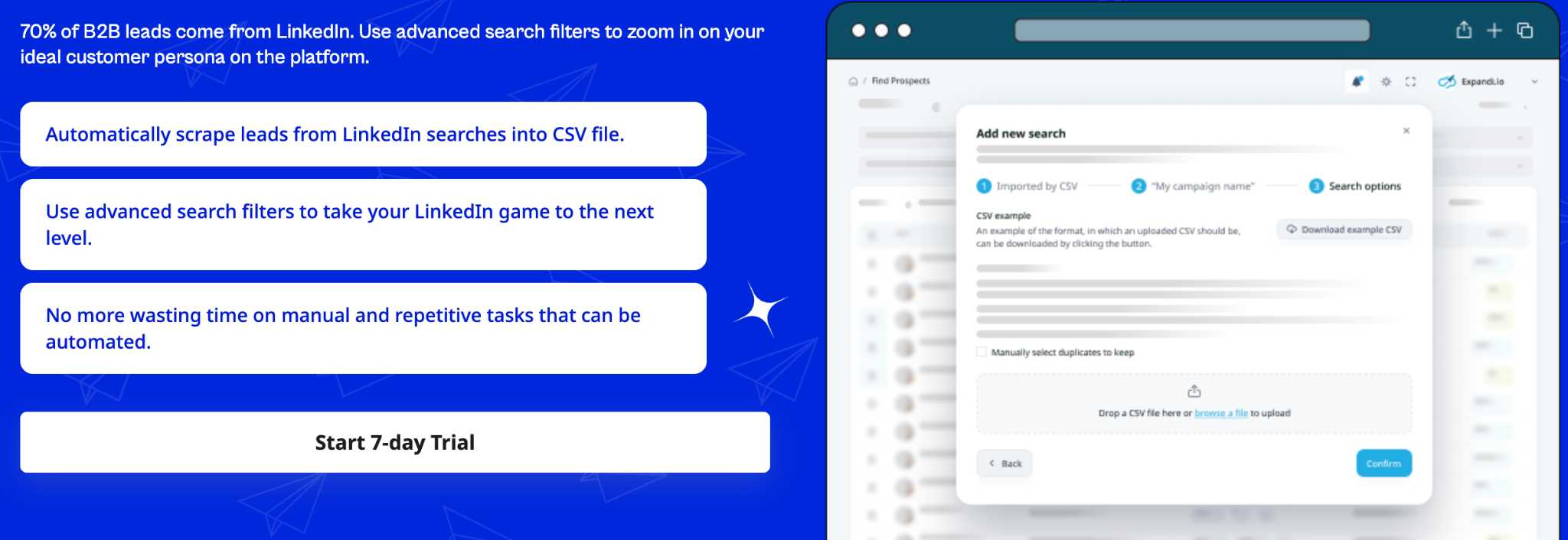 LinkedIn B2B lead generation and automation features.