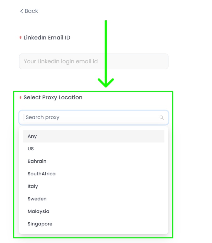Select dedicated proxy for your account