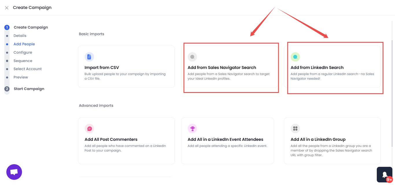 Prospect pull options in SalesRobot