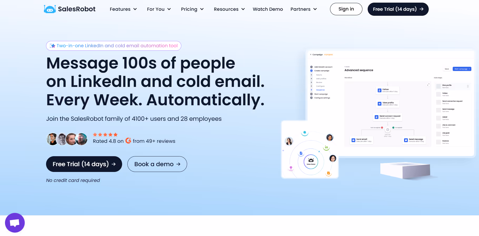 SalesRobot homepage