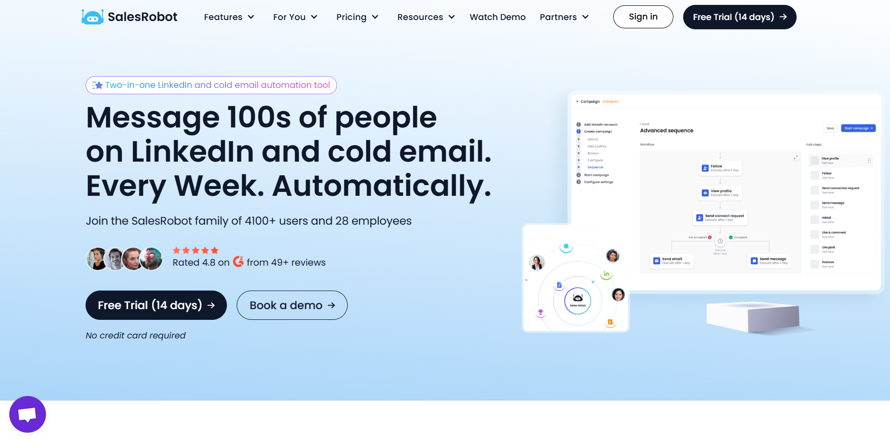 SalesRobot homepage