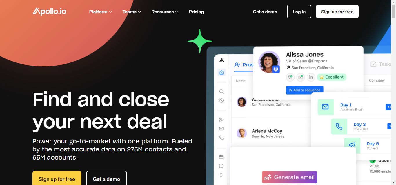 the homepage of Apollo.