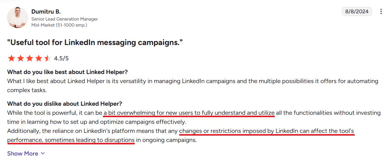 Linked Helper G2 review