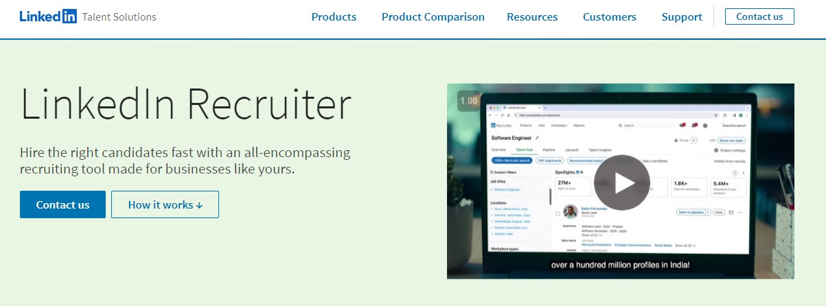 LinkedIn Recruiter page