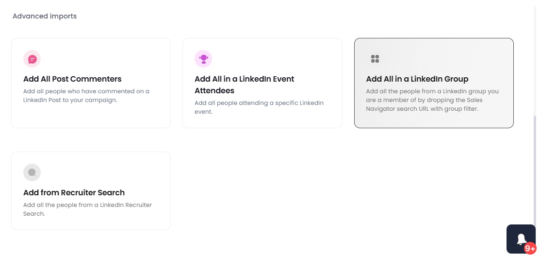 Import leads from LinkedIn group