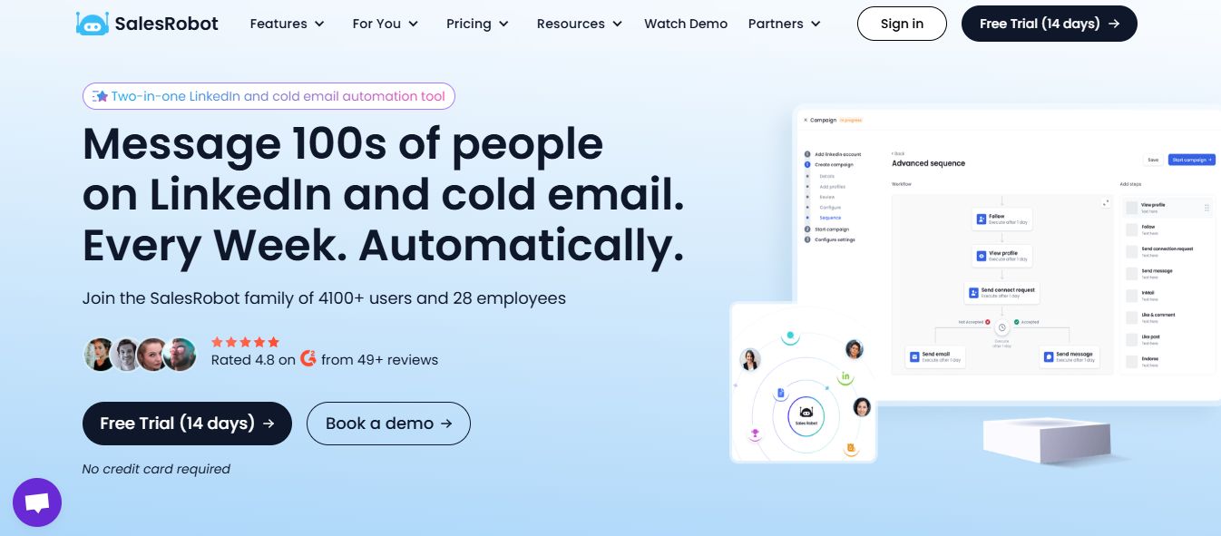 SalesRobot homepage