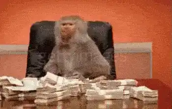 monkey throwing money around