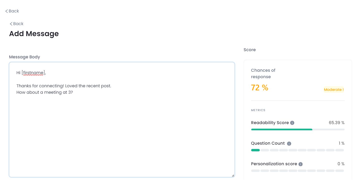 SalesRobot readability score
