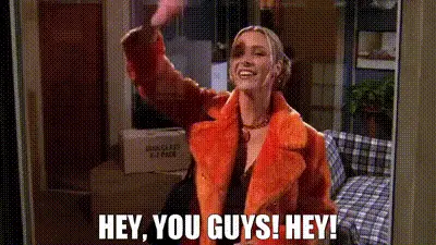 Phoebe from friends saying Hey