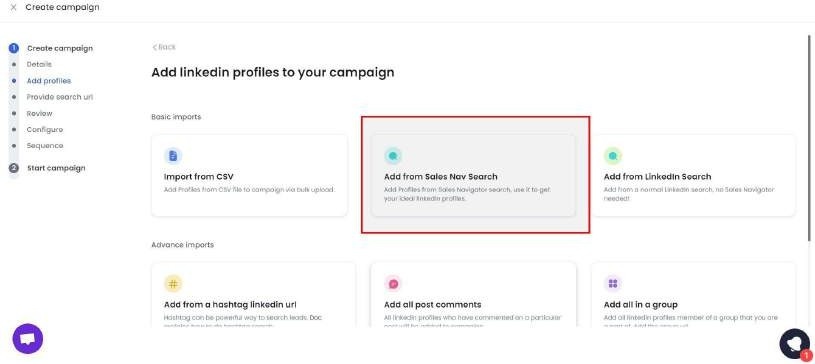 Prospect pull options in SalesRobot