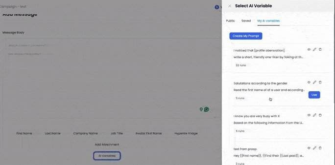 AI Variables in SalesRobot