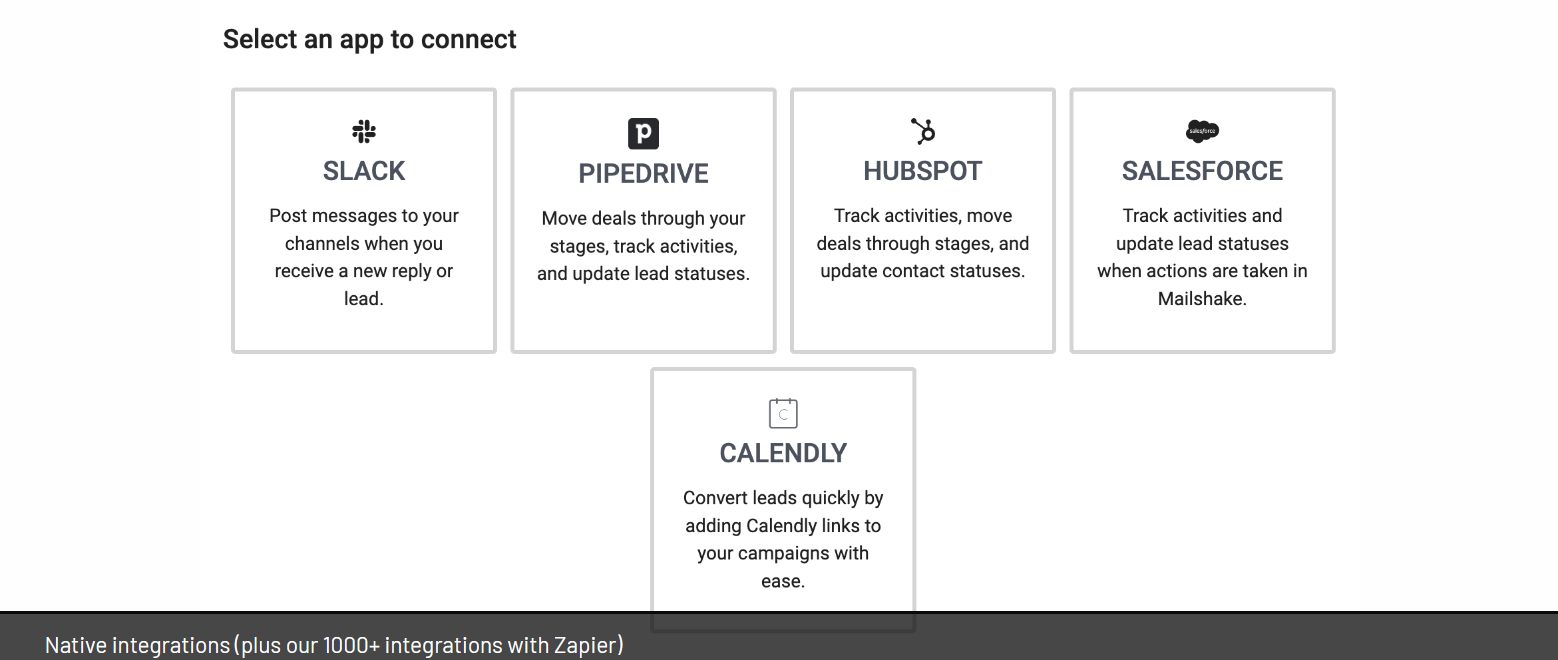 Mailshake integrations