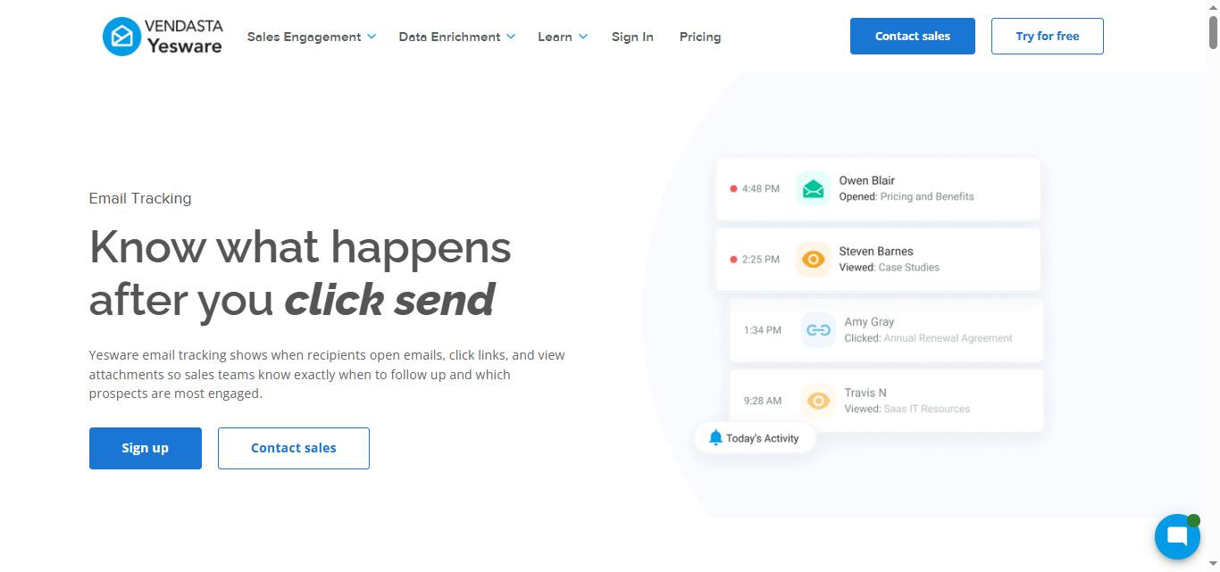 Yesware email history feature