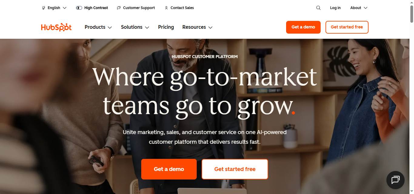 HubSpot homepage