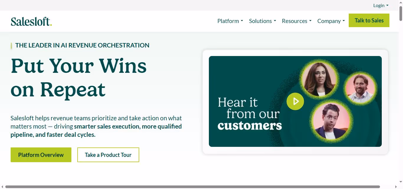 Salesloft home page