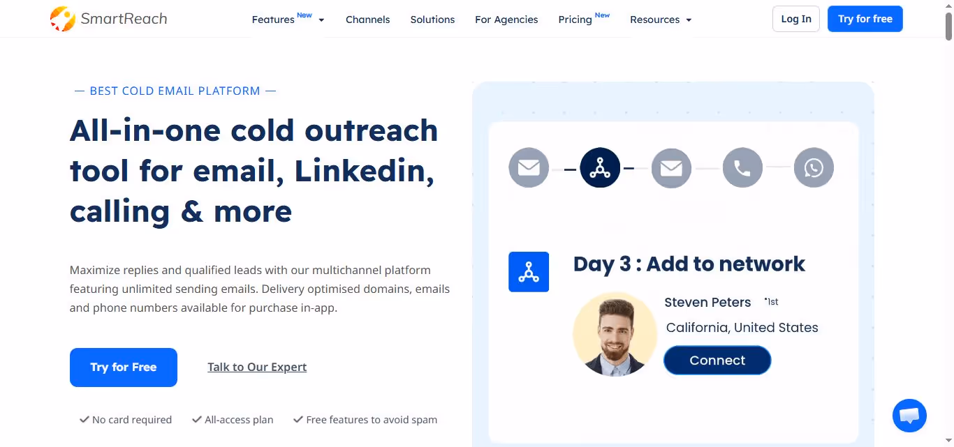 Smartreach home page