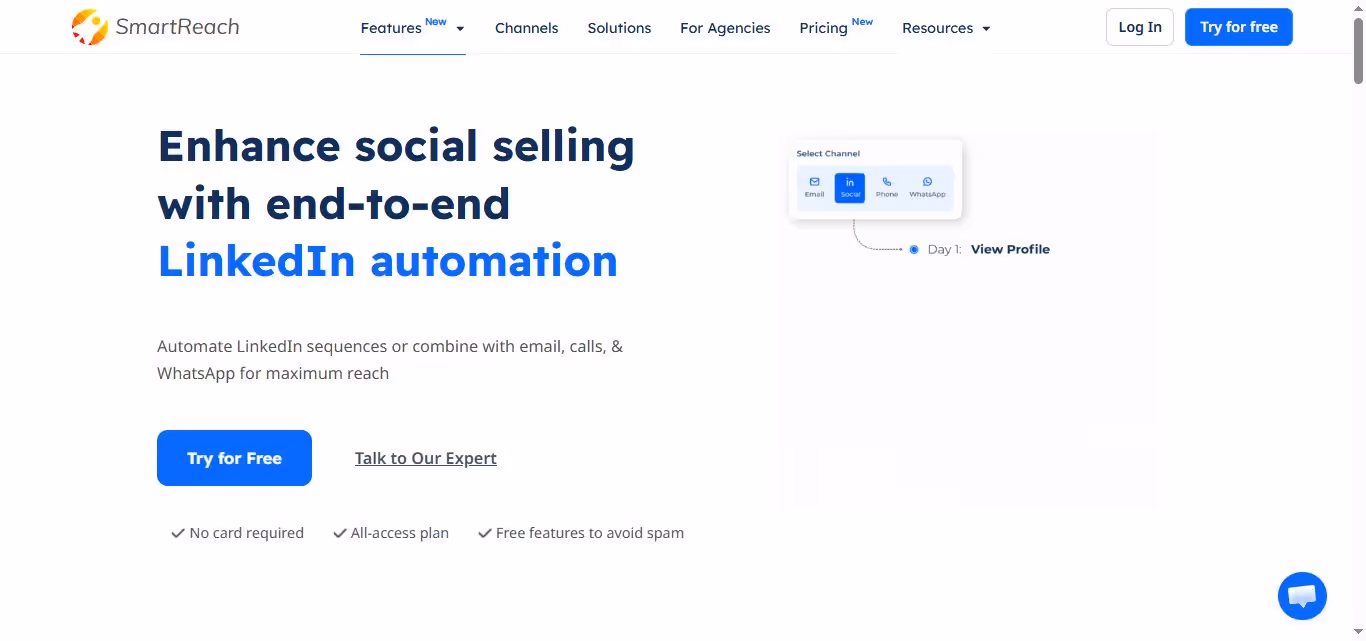 Smartreach linkedin features