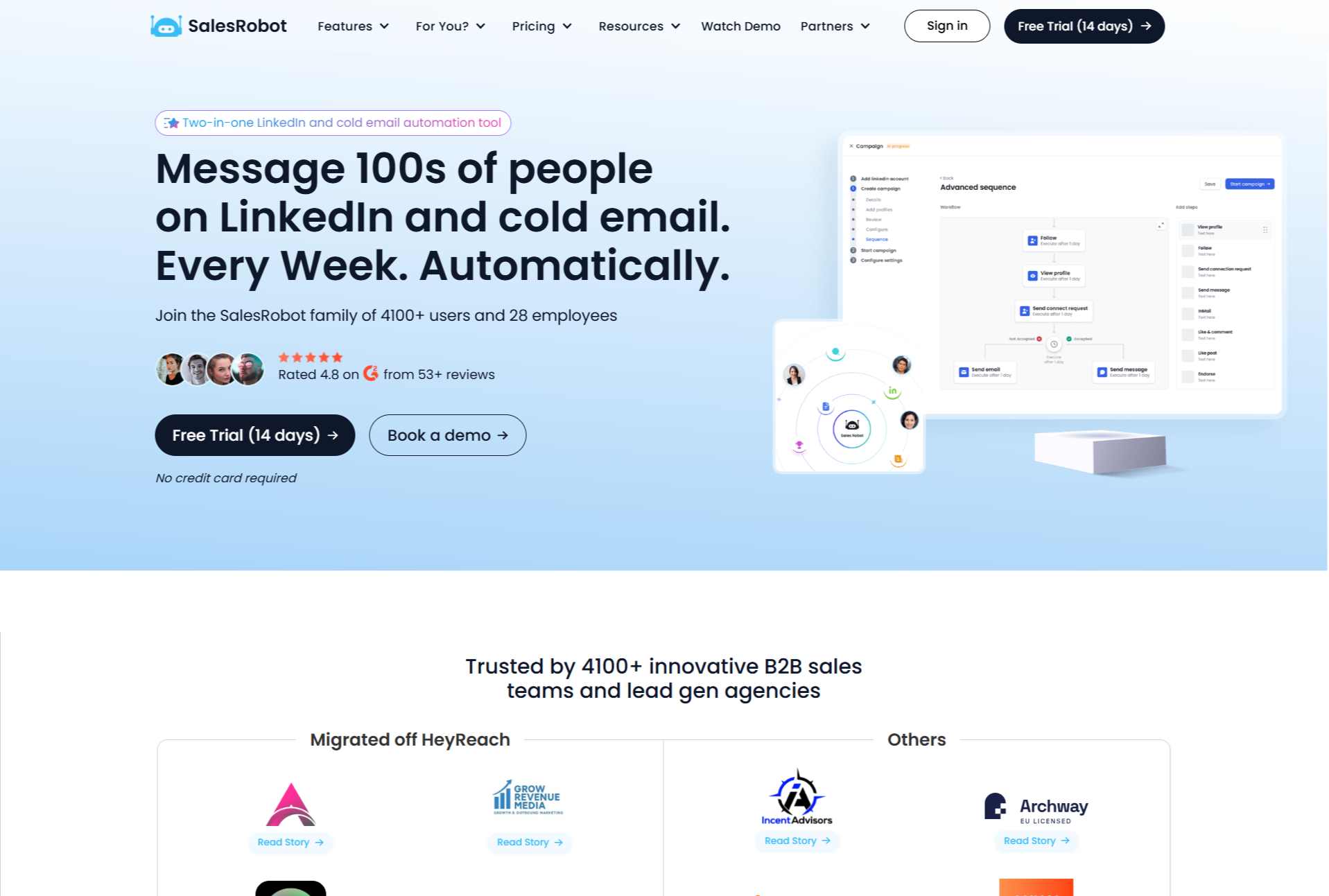 SalesRobot homepage