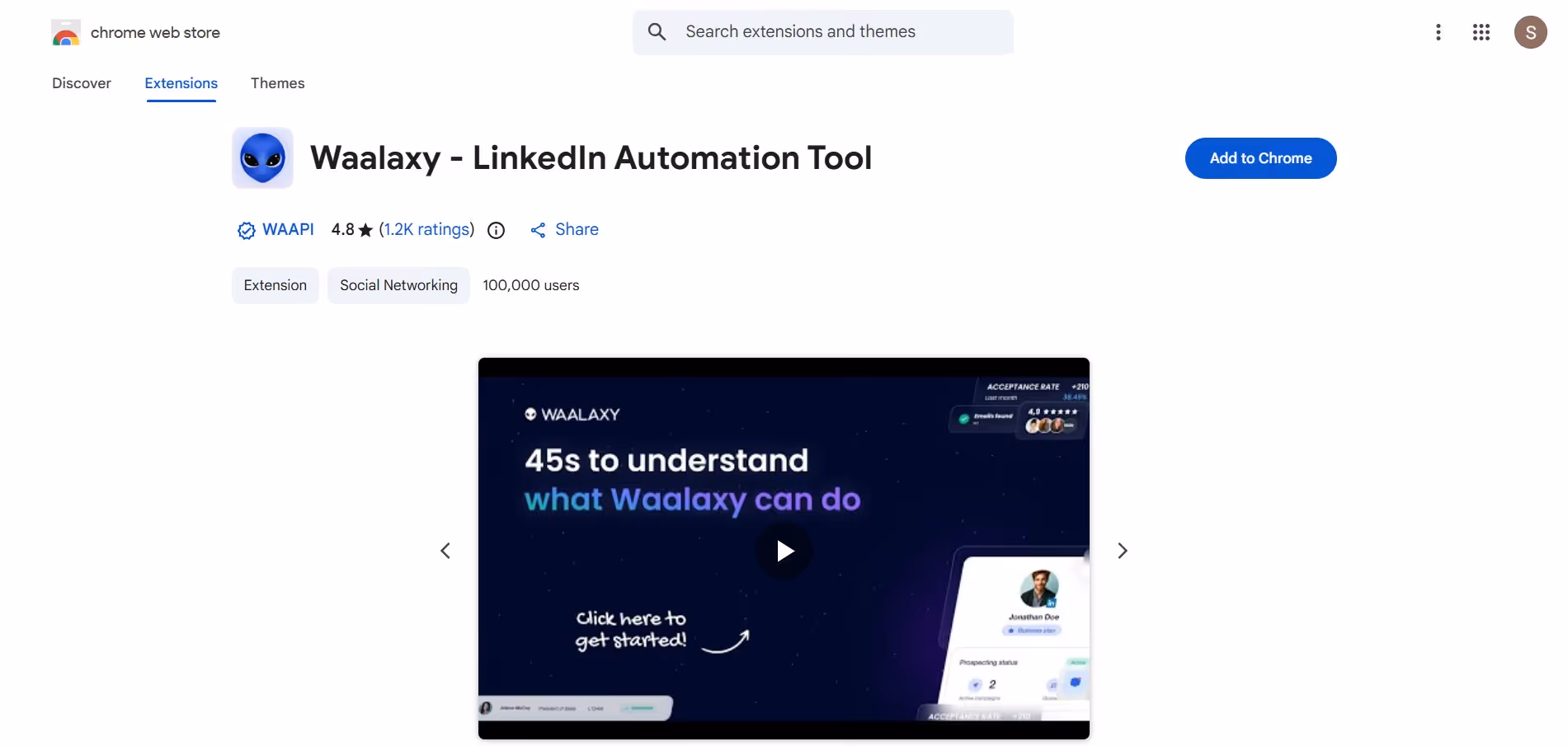 Chrome Extension - Waalaxy