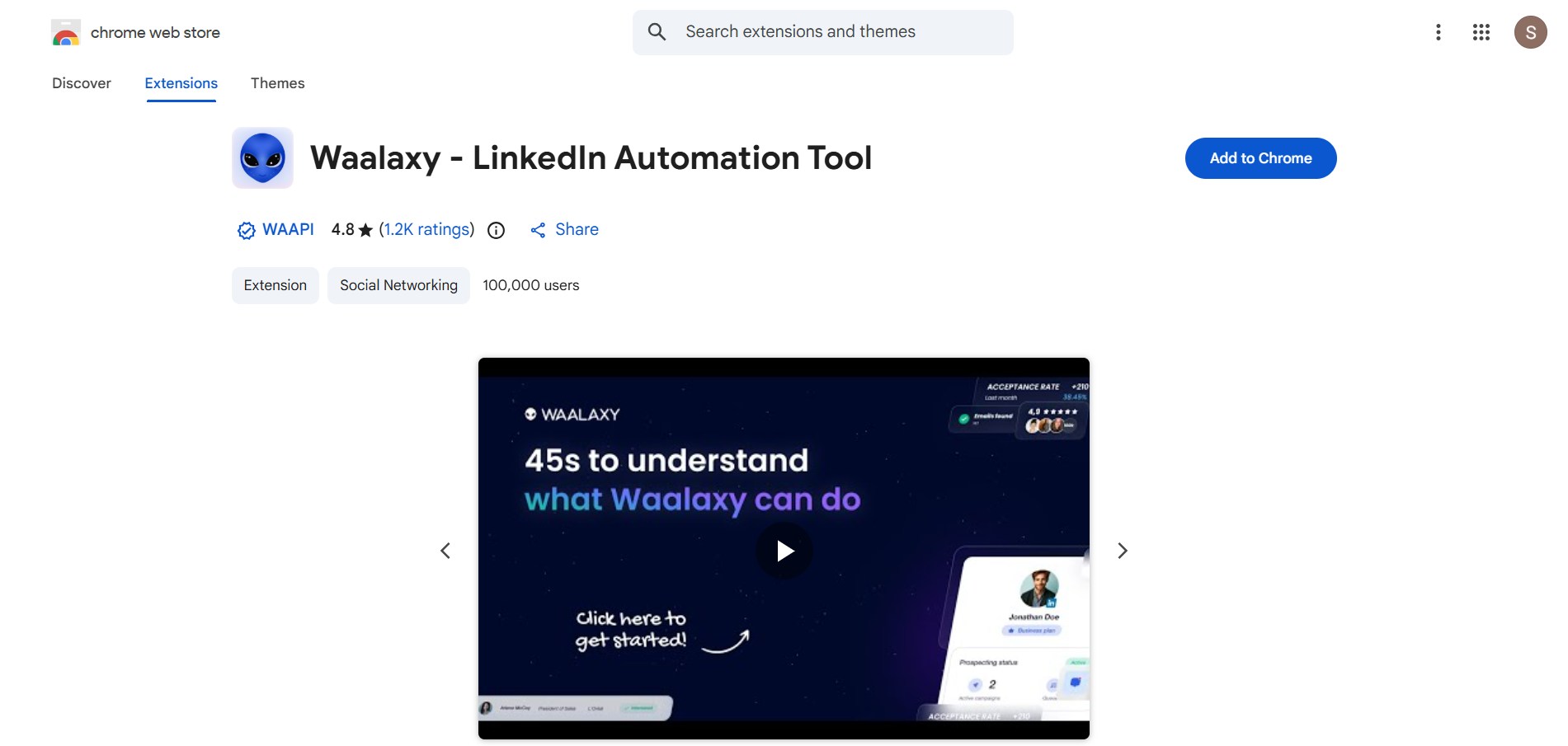 Chrome Extension - Waalaxy
