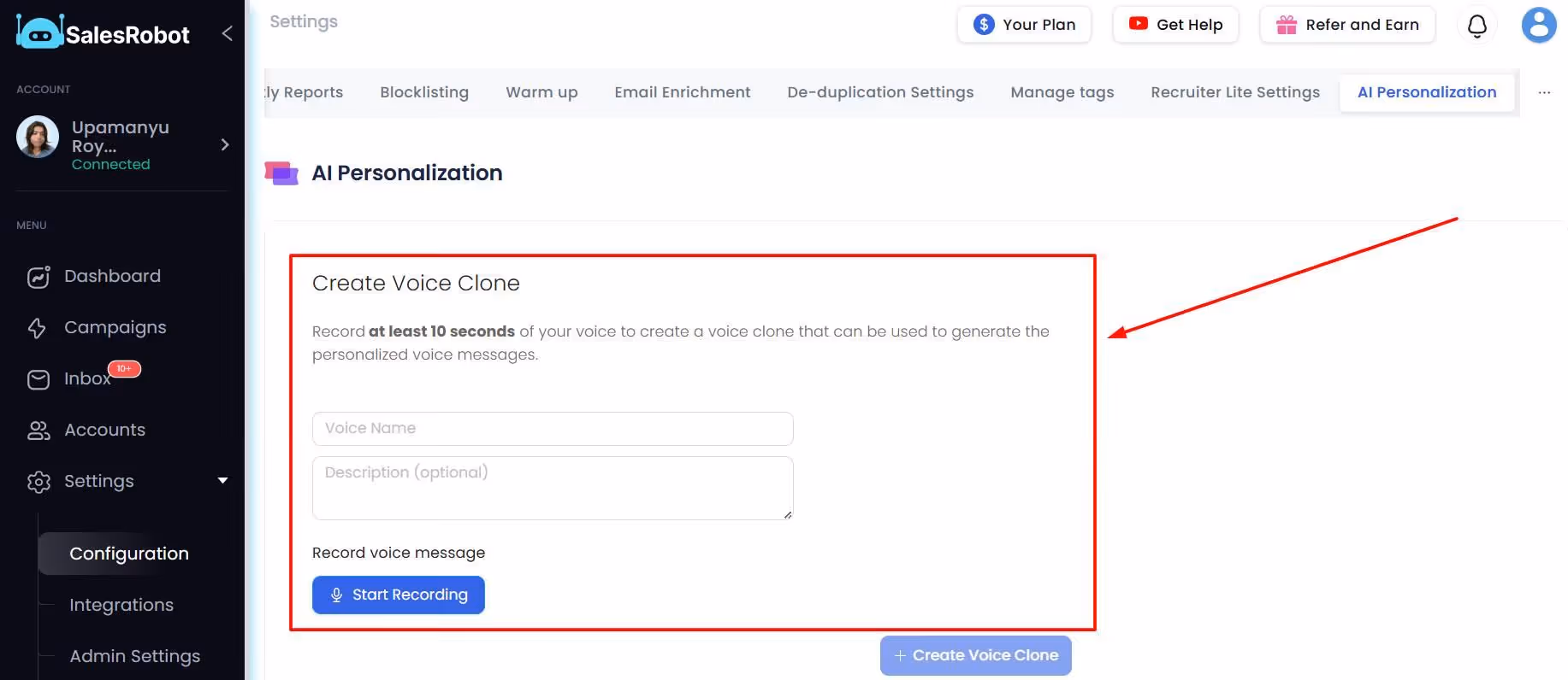 AI Voice personalization